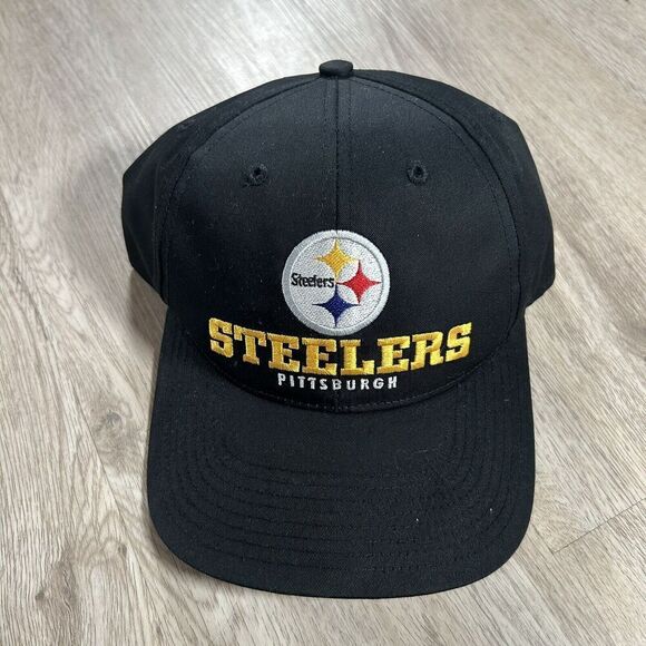 Vintage Pittsburgh Steelers Hat Snapback NFL Football Twins Enterprise Black Cap - Picture 1 of 8